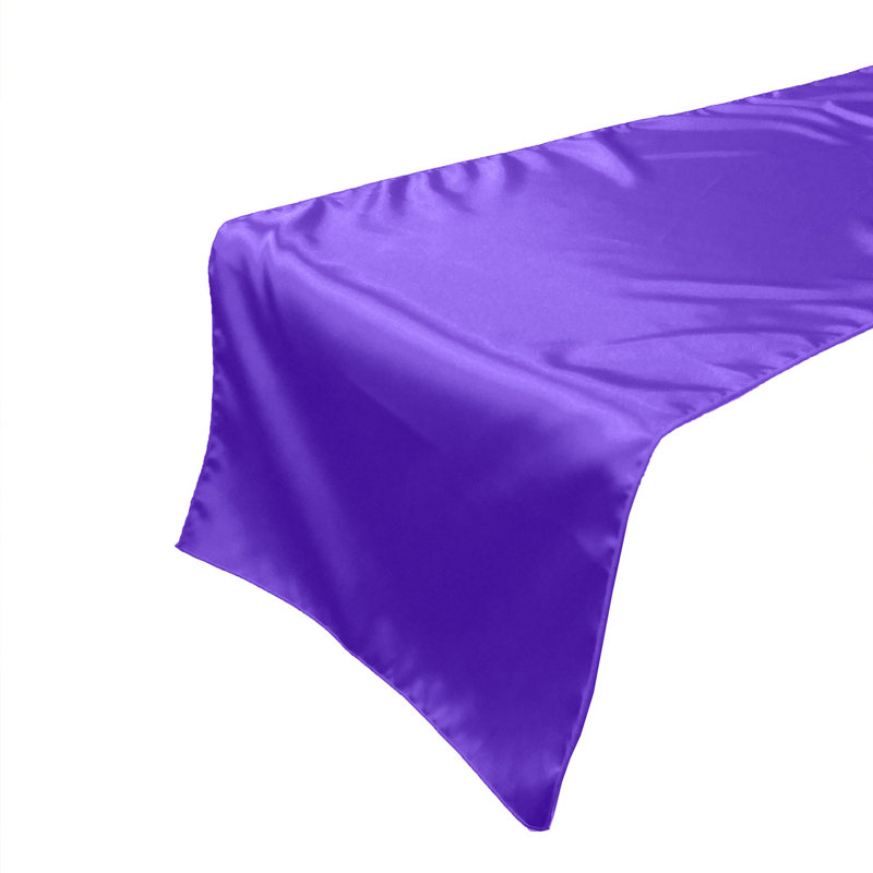 Karisha Rectangle Polyester Table Runnner, 90" x 24", Purple