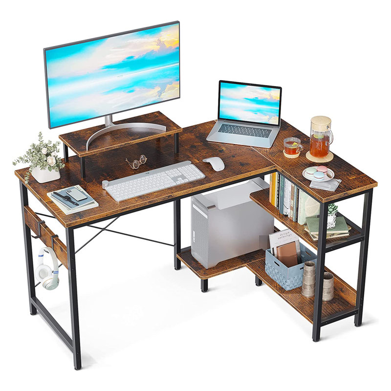 Metal Base Accent, Rustic Brown/Black, 29.5" H x 31.5" W x 46.5" D