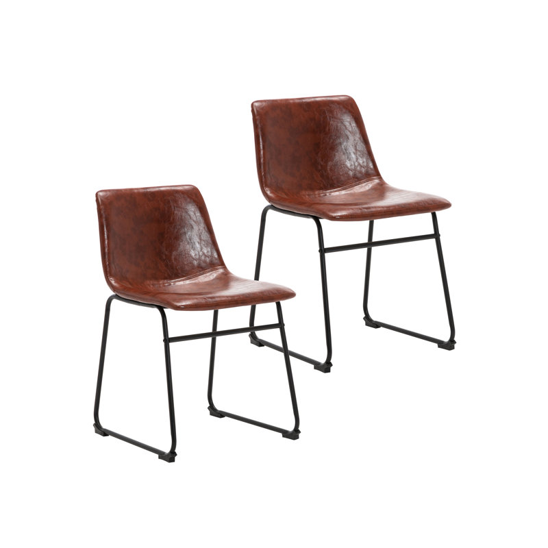 Chaise rembourrée en polyuréthane, Brun