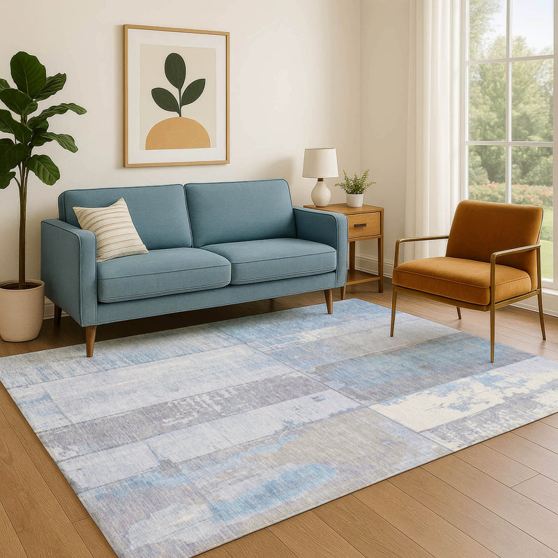 Premium Machine Washable Crestover AMF1877 Geometric Rug, Rectangle 2'6" x 3'10"