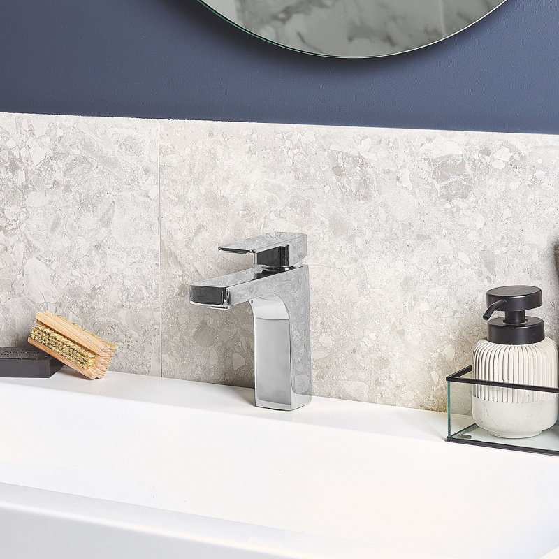 Saigo Bathroom Mono Basin Mixer, Silver
