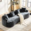 Petit noir incurvé, 3 coussins décoratifs, siège profond, aucun assemblage requis, mousse à mémoire de forme, utilisation quotidienne, animal de compagnie et égratignure, 38,03 po de largeur, 30,6 po de hauteur, 42 lb de chenille, confort, nécessaire,