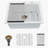 25x22" White granite composite Drop-in kitchen sink