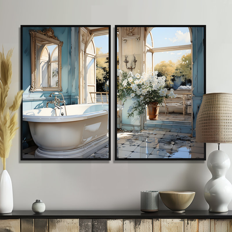 «Bathroom Bathroom Reflections Of I - Humour», art mural de salle de bain, Black, 36" H x 48" W