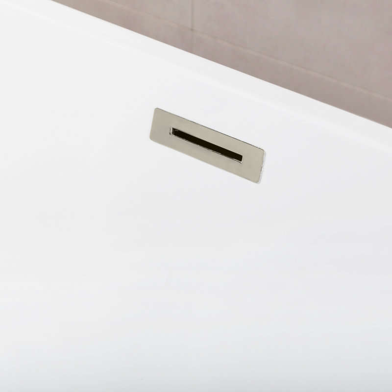 Kingston Brass Aqua Eden 71-Inch Acrylic Oval Rectangular Double Ended Pedestal Tub with Drain (No Faucet Drillings)