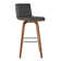 Aluin Mid-century Modern Swivel Counter or Bar Height Bar Stool in Faux Leather and Wood