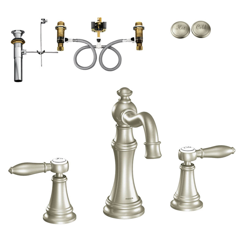 Polished Nickel Widespread Two-Handle Bathroom Faucet