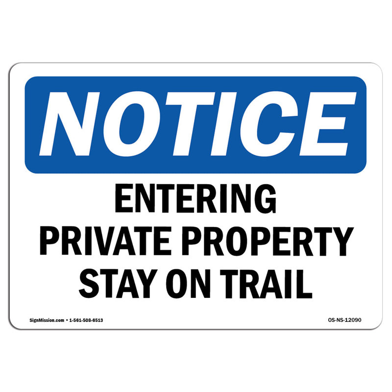 Saisie d'un panneau «Stay on Trail»