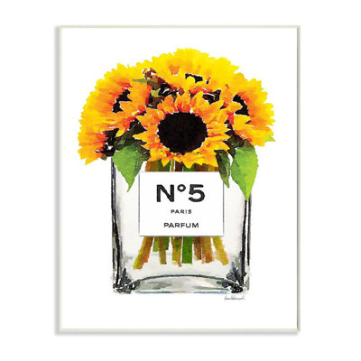 " Fashion Designer Flower Bottle Yellow Watercolor "