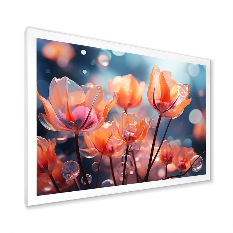 «Beautiful Beautiful Tulip Flowers I», reproduction sur toile, Cadre simple blanc, H 12 po x l 20 po x P 1 po