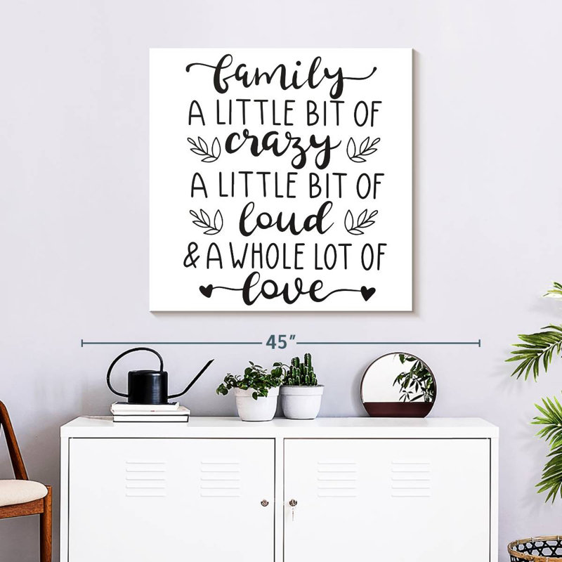 Tergel «Crazy Family Love», typographie, H 30 po x l 30 po