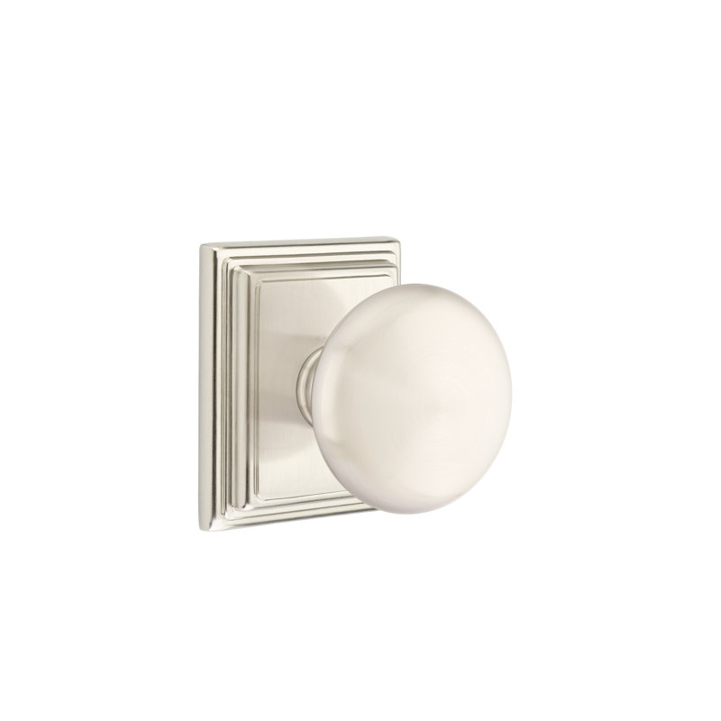 Passage Providence Knob with Wilshire Rose, Satin Nickel
