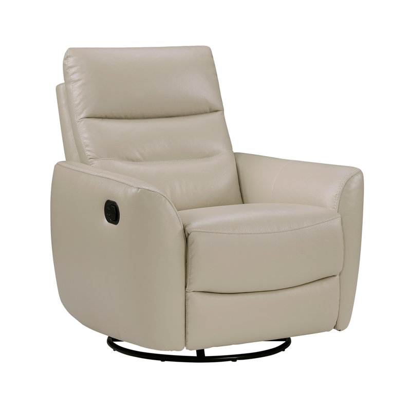 Luxurious Swivel Glider Reclining Chair 1Pc Taupe Leather Upholstery Plush Comfort Living Room Furniture, Taupe