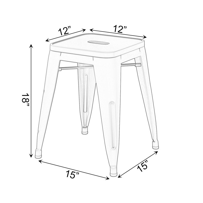 Apolito Counter Stool with Metal Frame, Yellow