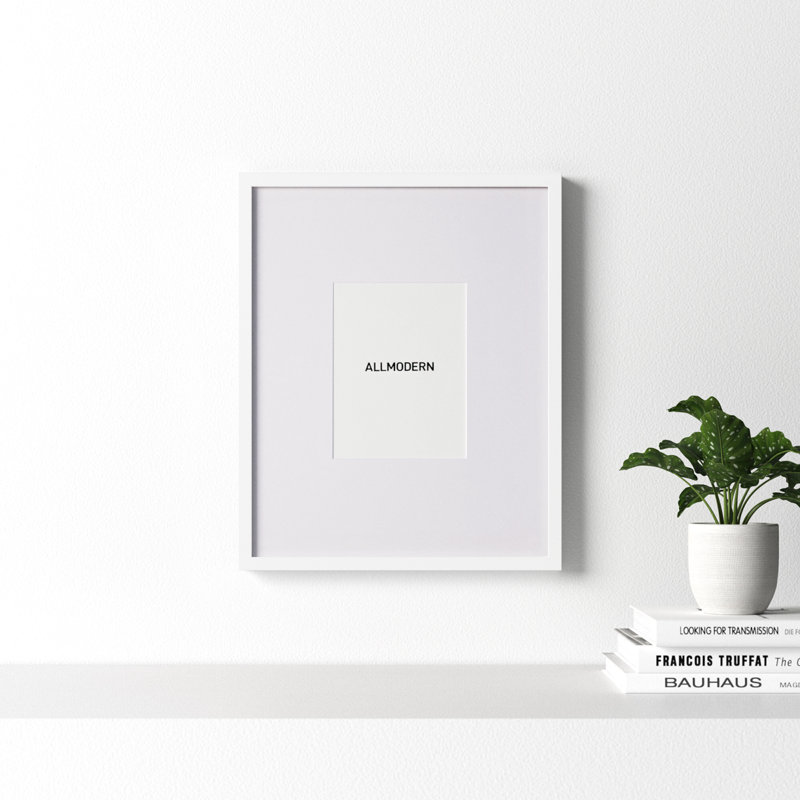 Capullo Wood Matte Picture Frame with Mat, White, 8" x 10", 16" x 20"
