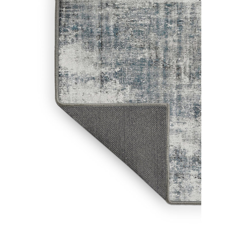 Tapis gris abstrait en laine, Rectangle 6 pi x 9 pi