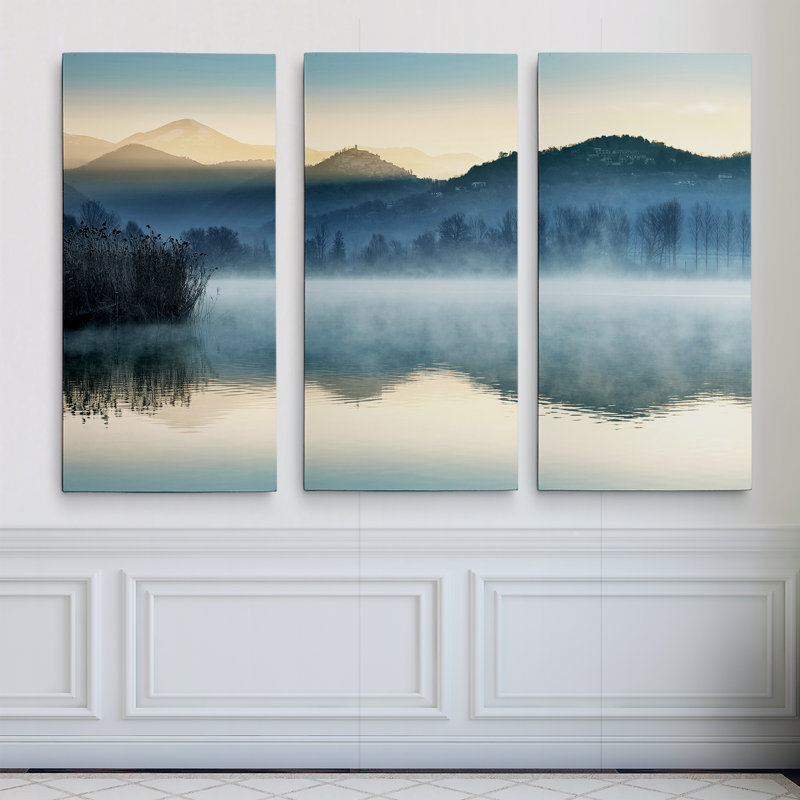 « Quiet Morning », reproduction d'art sur toile 3 pièces, H 32 po x l 48 po x P 1,5 po