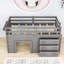 Lit mezzanine simple en bois avec tiroirs-838367855