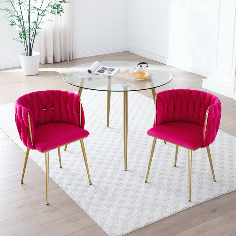 Ensemble de 2 chaises de salle à manger Modern, Rouge rosé
