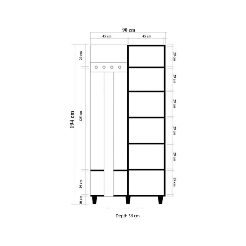Dgaldiol Hall Tree 90cm Wide