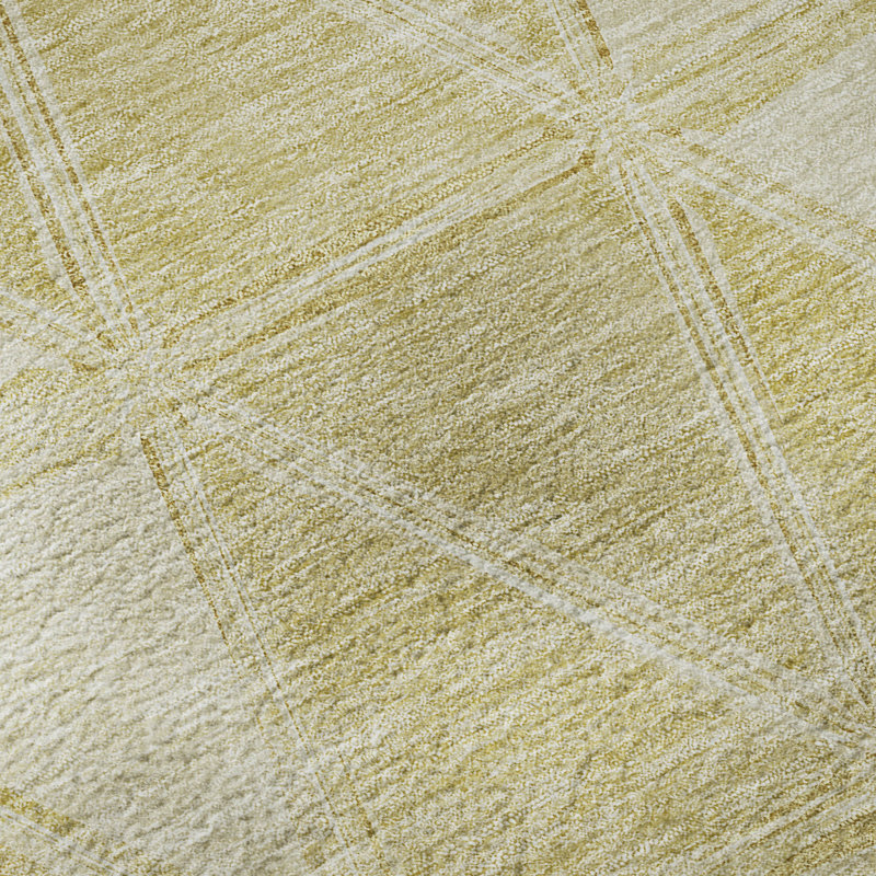 Tapis doré Prisco lavable à la machine de qualité supérieure, Rectangulaire 8 pi x 10 pi
