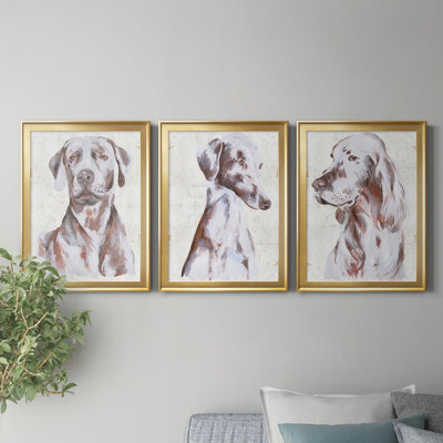 «Sitting Dog I», reproduction encadrée de qualité supérieure - prête à être accrochée