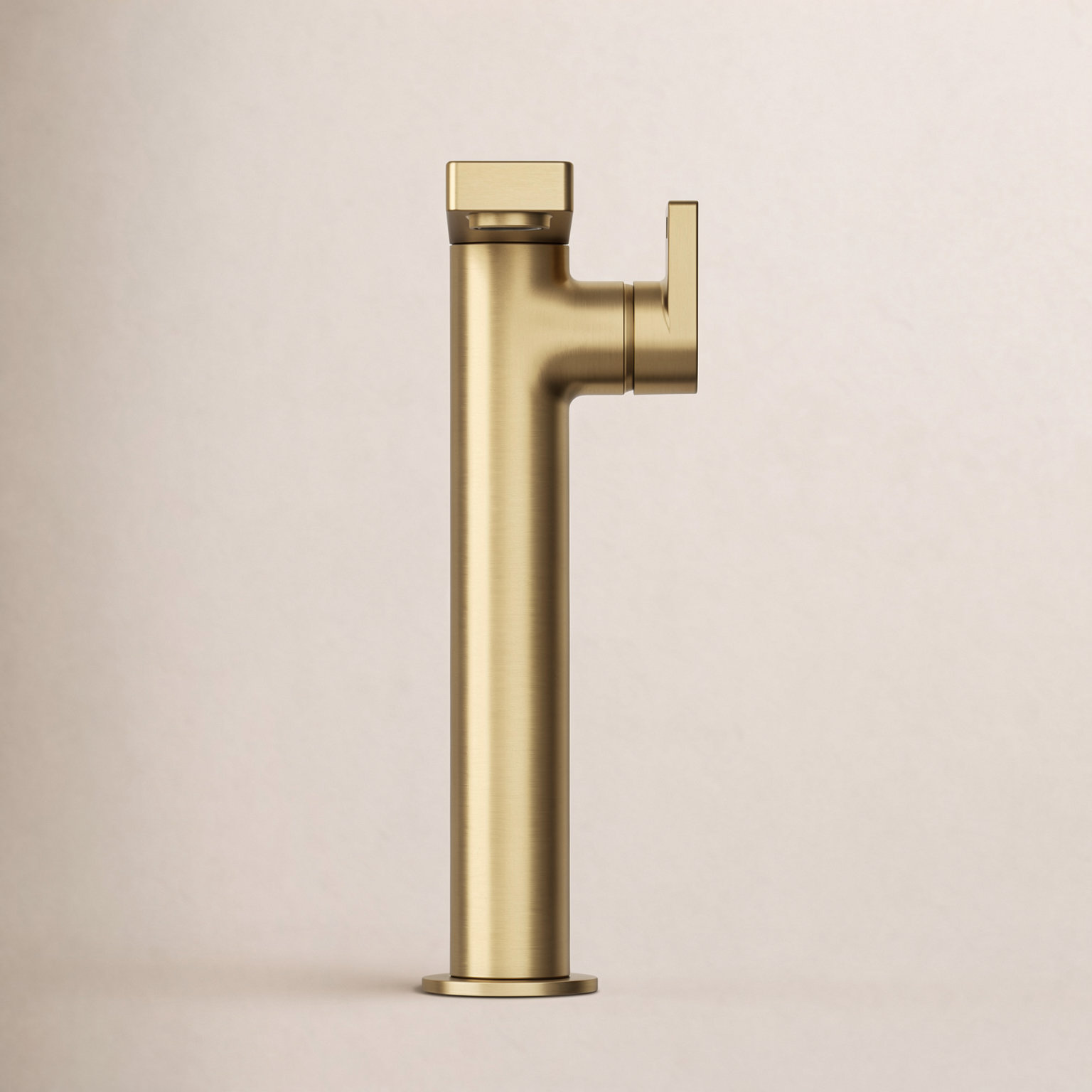 Composed Single-Hole Bathroom Faucet with Drain, Vibrant Brushed Moderne Brass