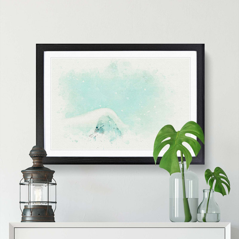 Mountain Summit in Abstract - Picture Frame Graphic Art Print, Black Framed, 27cm H x 36cm W x 2cm D
