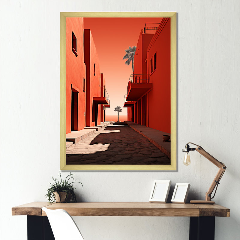 Lignes d'usine en simplicité sur toile, Cadre doré simple, H 32 po x l 16 po x P 1 po