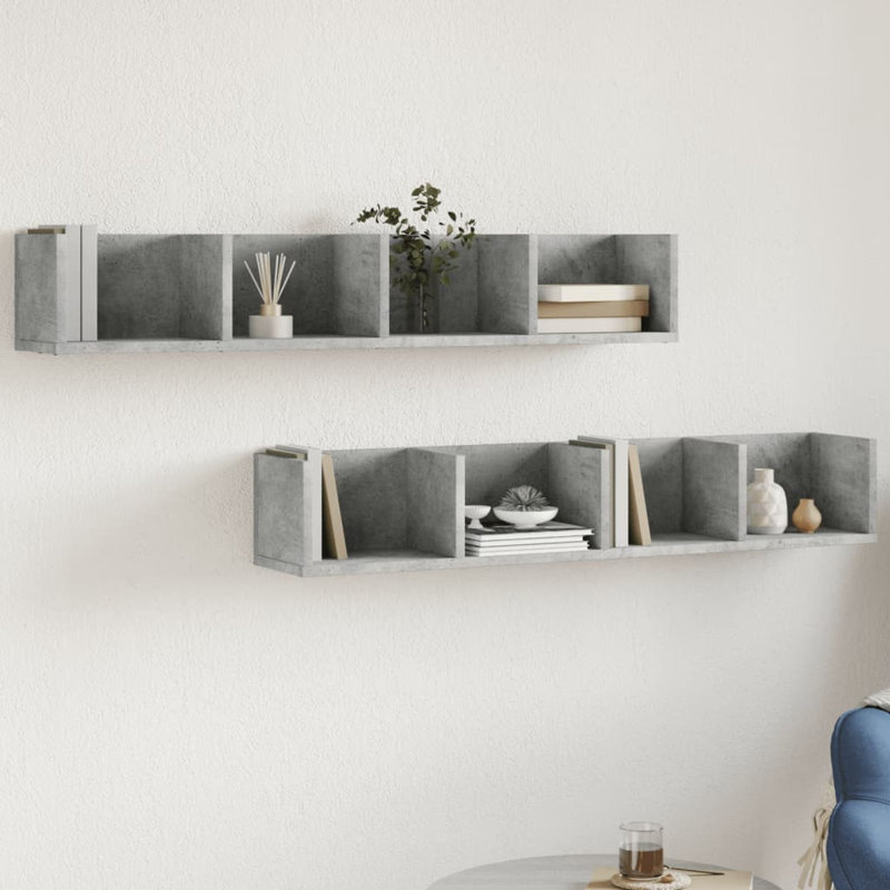 Oliveah 2 Piece Bracket Shelf, Concrete Grey