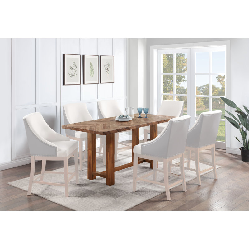 Table de salle à manger Gilsea, H 35 po x L 71 po x P 35 po, Bois brun