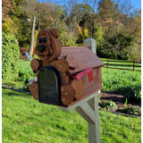 Amish Mailbox, Handmade With Bear Design