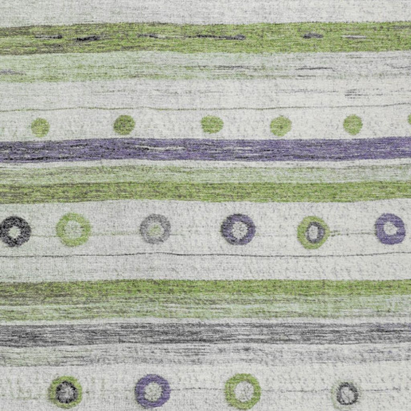 Tapis intérieur / extérieur rayé mauve et ivoire 10 pi x 14 pi articulé