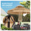 Parasol de terrasse Outsunny Hula de 2,6 m (8,5 pi) avec toile à double niveau et structure métallique, idéal pour le jardin, la terrasse et la piscine.