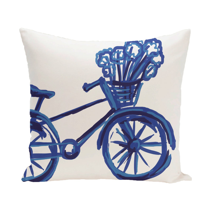 Coussin et housse de coussin d'extérieur Bicicleta, 14 po x 20 po, Bleu