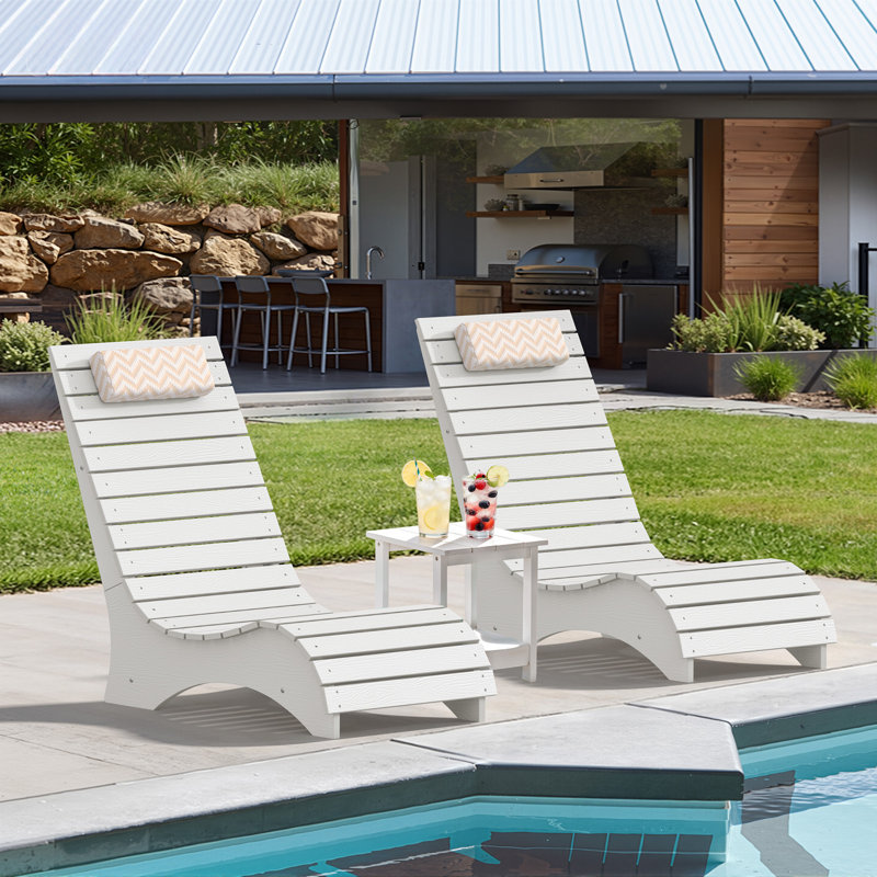 Chaise longue d'extérieur Ariel Aquawave (ensemble de 2), Blanc