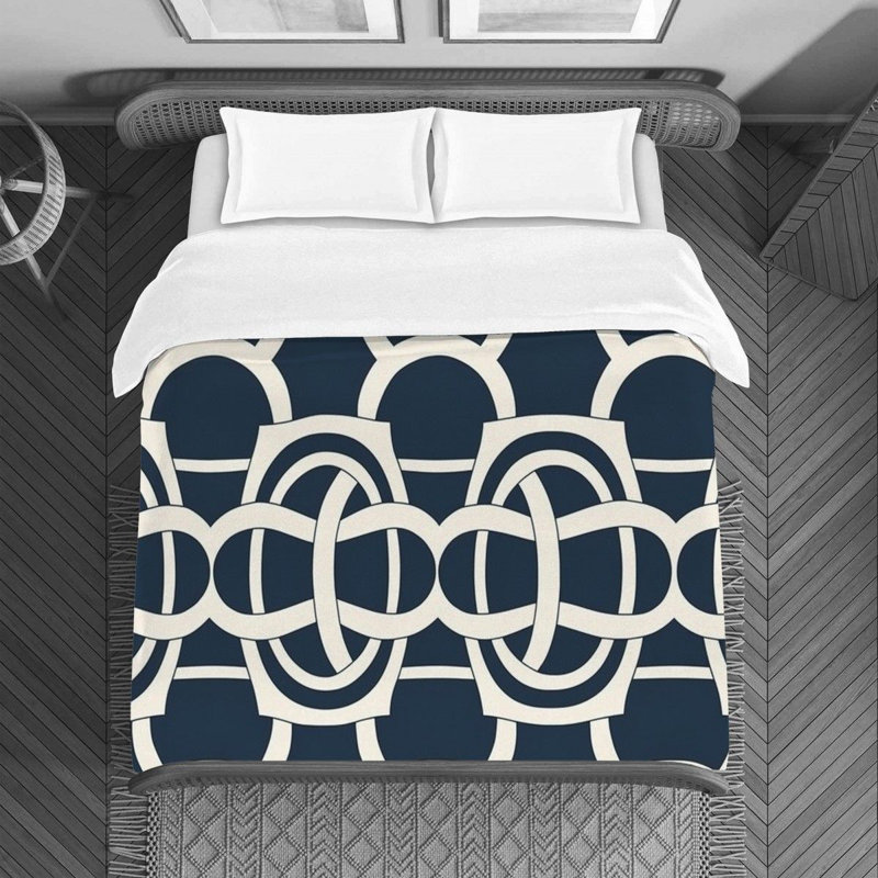 Funky Polyester Geometric Shapes Duvet Cover, Queen Duvet Cover