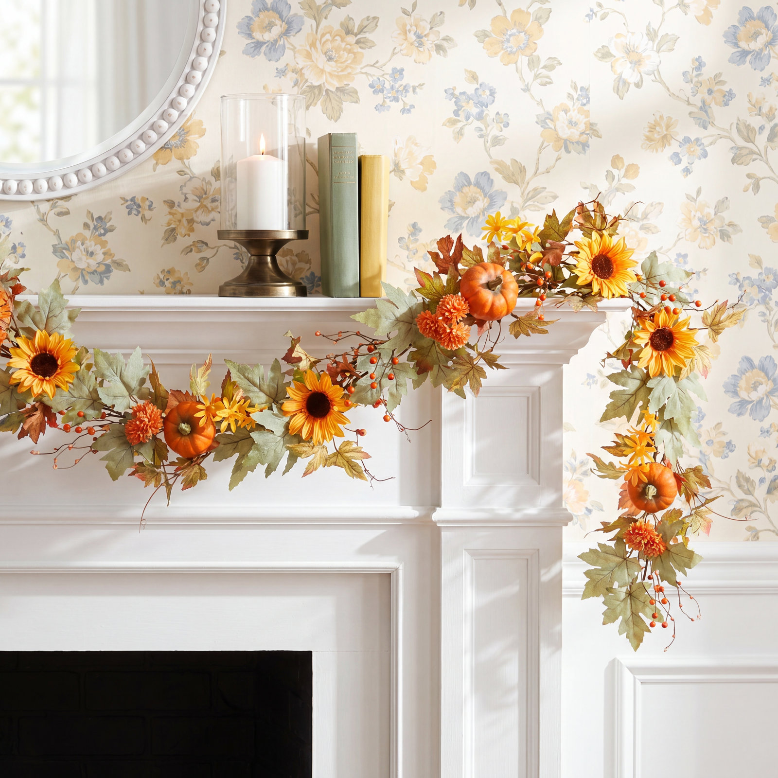 60" Pumpkin and Berry Thanksgiving Garland
