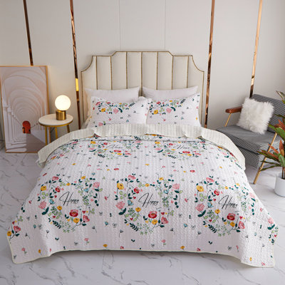  Floral Lightweight Summer Quilt Set