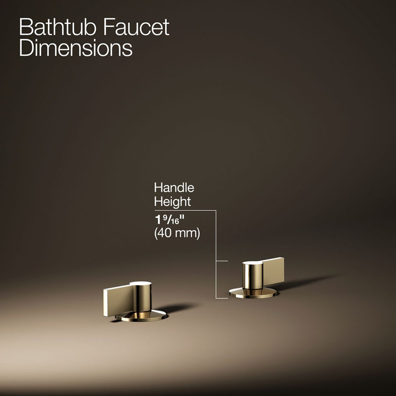 Components Deck-Mount Bath Faucet Handles With Lever Design, Gold