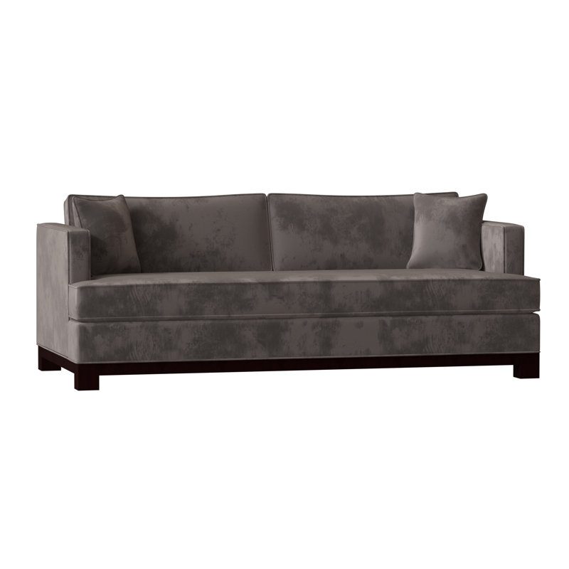 Canapé à accoudoirs encastrés avec coussins réversibles Cassidy, Standard, Velours gris anthracite, Rouge