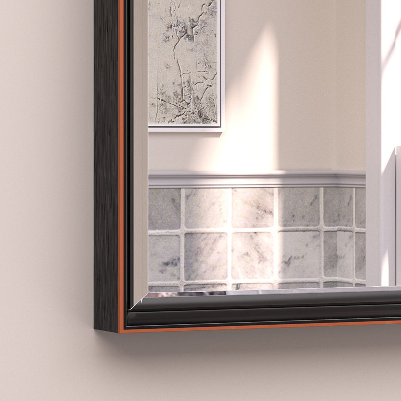 Miroir de salle de bain Areiona, 36 po x 72 po, Nickel brossé