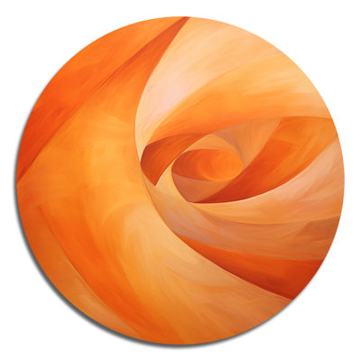 Tangerine Twist Spriral - Abstract Round Metal Art Prints