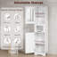 Armoire de cuisine de 67 po de hauteur, armoire de salle de bain avec portes en verre et tablette réglable-2122115150