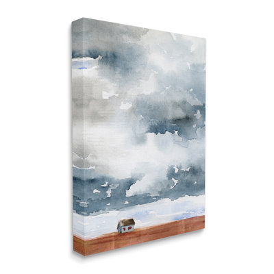 Distant Rural Cottage Heavy Clouds by Jennifer Paxton Parker - Wrapped Canvas Painting