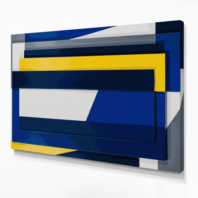 Hard Edge 68 Blue Canvas Wall Art