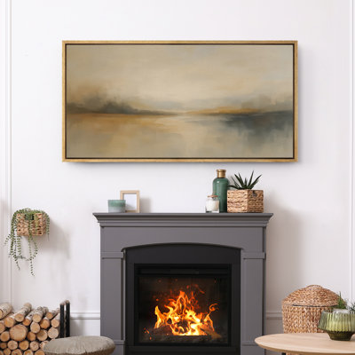 Large Framed Canvas Print Wall Art - Abstract Landscape Print for Modern Home Decor