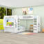 Full over Full and Twin 2 Drawers L-Shaped Bunk Beds with Built-in-Desk and LED Light-515069546