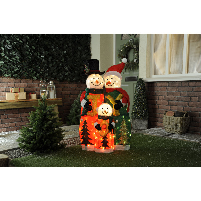 Snowman Family Lighted Display