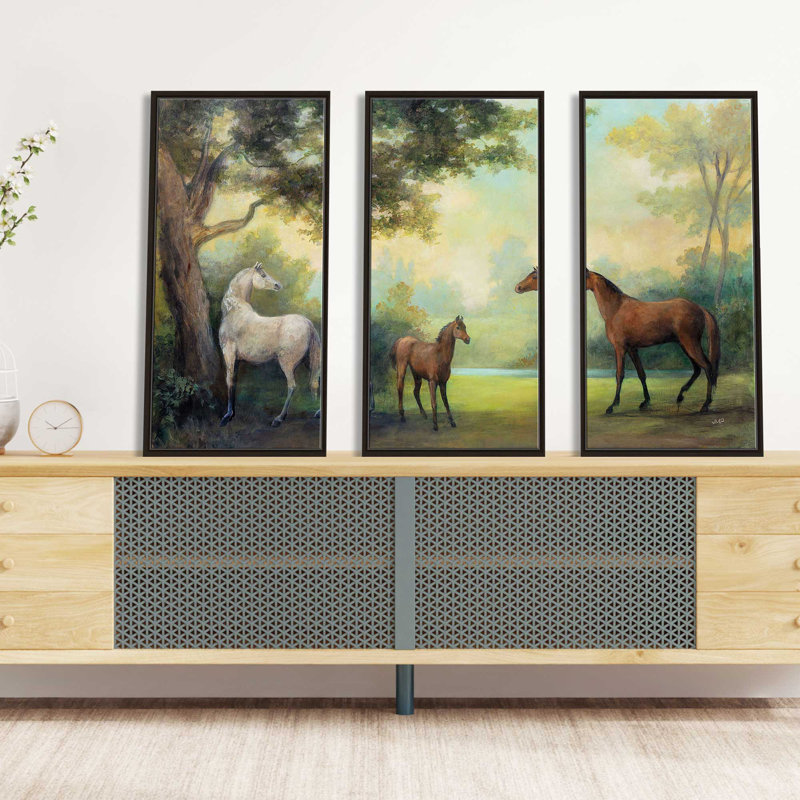 Near the Pasture - 3 pièces, reproduction encadrée sur toile, H 41,5 po x l 64,5 po x P 2 po
